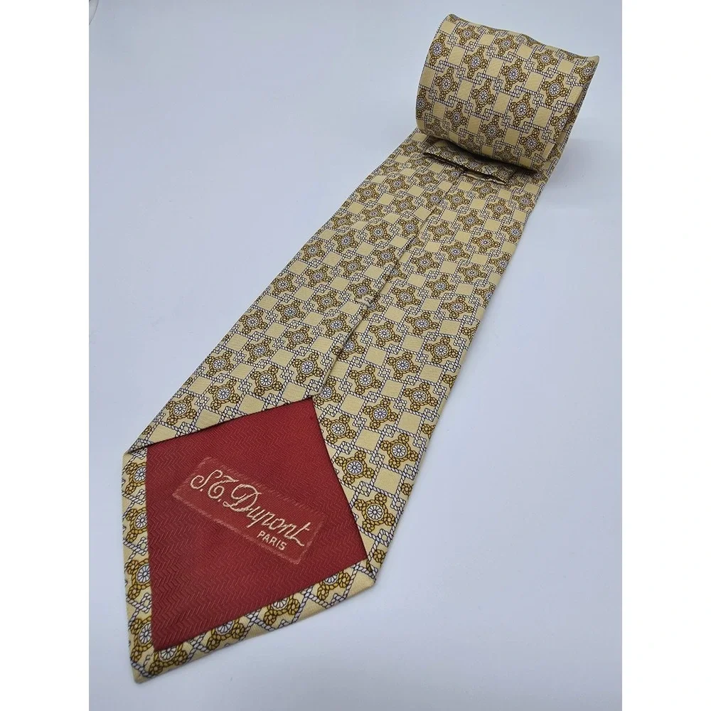 VTG St Dupont Handmade 100% Silk Extra Long Multicolor Tie 62